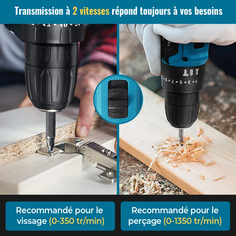 Taladro de impacto inalámbrico, destornillador multifuncional, batería de litio recargable, herramienta eléctrica de velocidad de 1350rpm, 28V