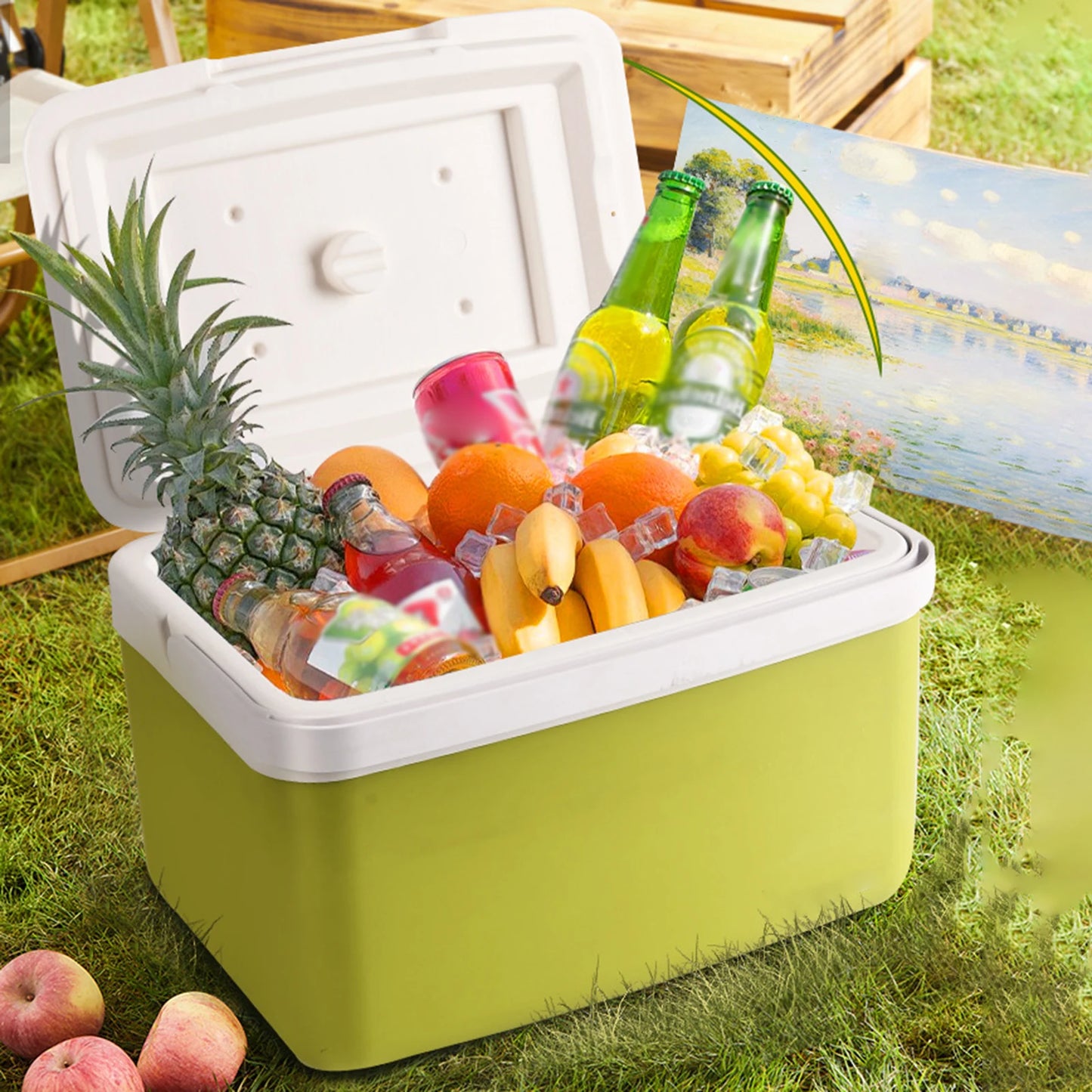 Caja enfriadora para refrigerador de coche, portabebés Personal, refrigerador para conservación del frío/calor, cofre de hielo, pequeño y duro para barco, fiesta, barbacoa
