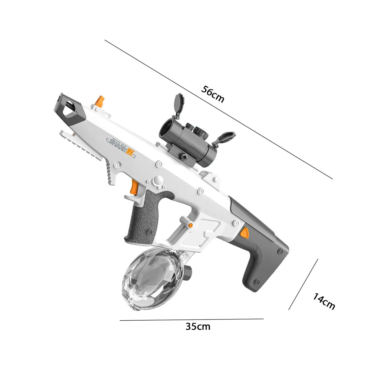 Pistola de Agua Eléctrica Self-Prime 810ml/8-10m, 40Min Cont. & Spray de 50 minutos, carga USB con alcance + tambor para piscina/playa para niños/adultos