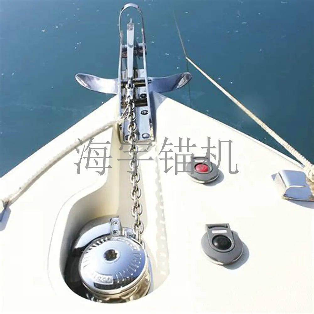 Cabrestante de anclaje para barco marino de alta velocidad, resistente, 12V, 600W, adecuado para barcos de 20 pies a 35 pies C612