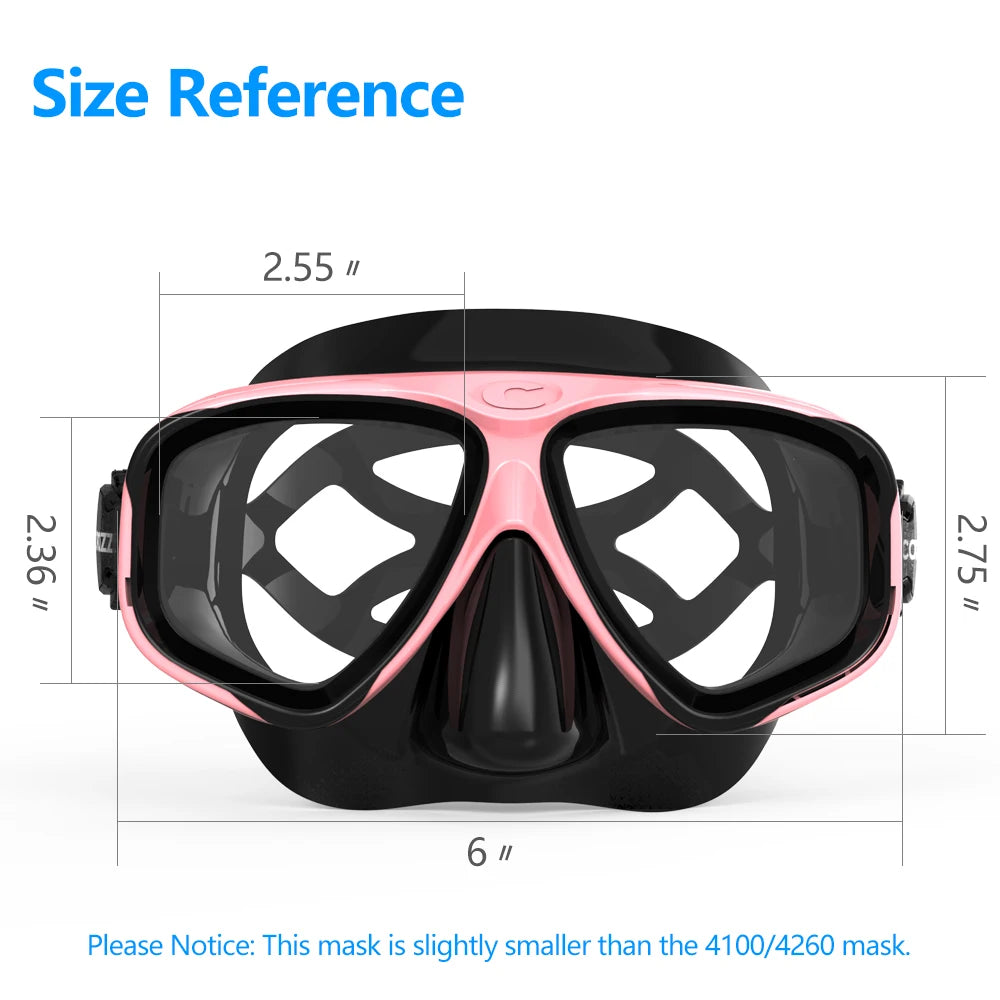 Máscara de buceo profesional COPOZZ – Antiempañante, vidrio templado y snorkel