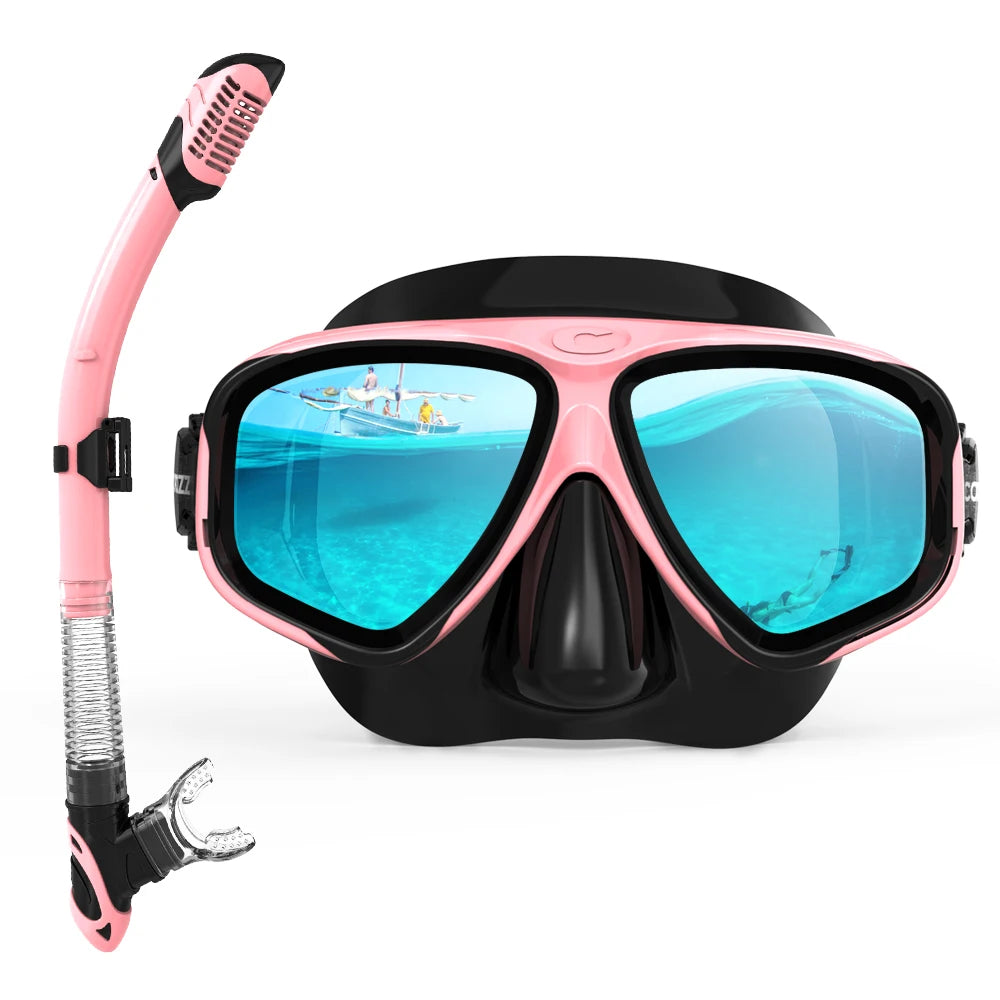 Máscara de buceo profesional COPOZZ – Antiempañante, vidrio templado y snorkel