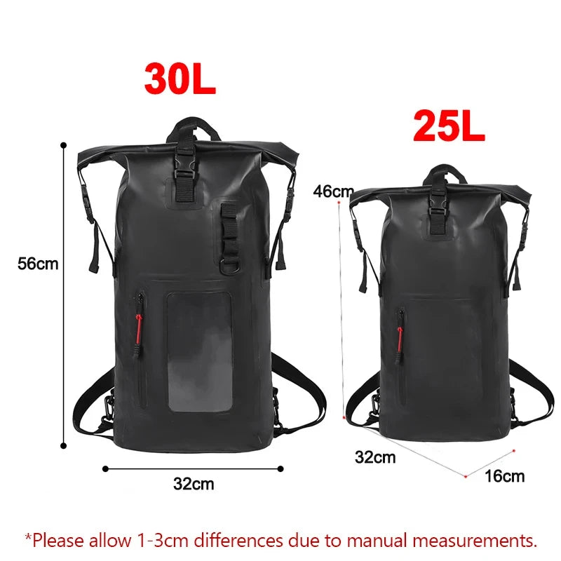 Mochila seca impermeable 25L/30L Scione – Trekking, rafting y natación