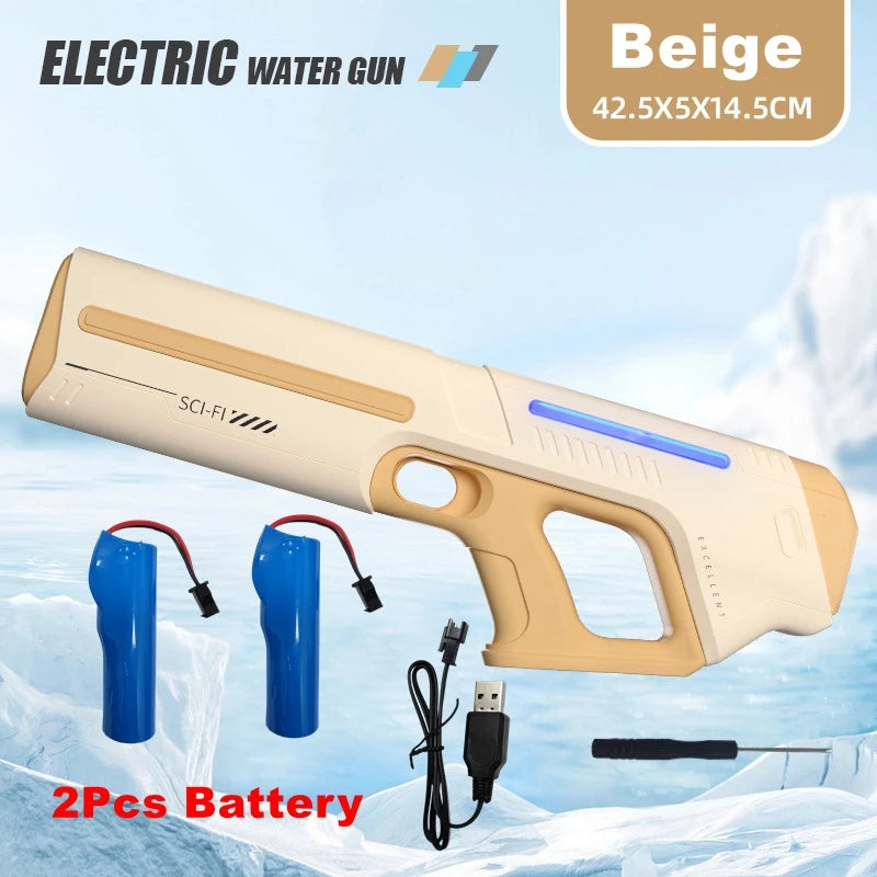 Pistolas de agua eléctricas para adultos y niños, potentes chorros automáticos con succión de agua, juguete de playa al aire libre para verano, regalo para niños
