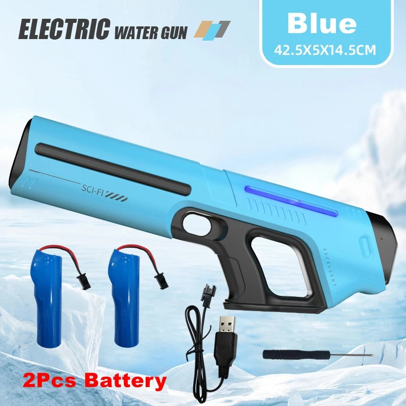 Pistolas de agua eléctricas para adultos y niños, potentes chorros automáticos con succión de agua, juguete de playa al aire libre para verano, regalo para niños