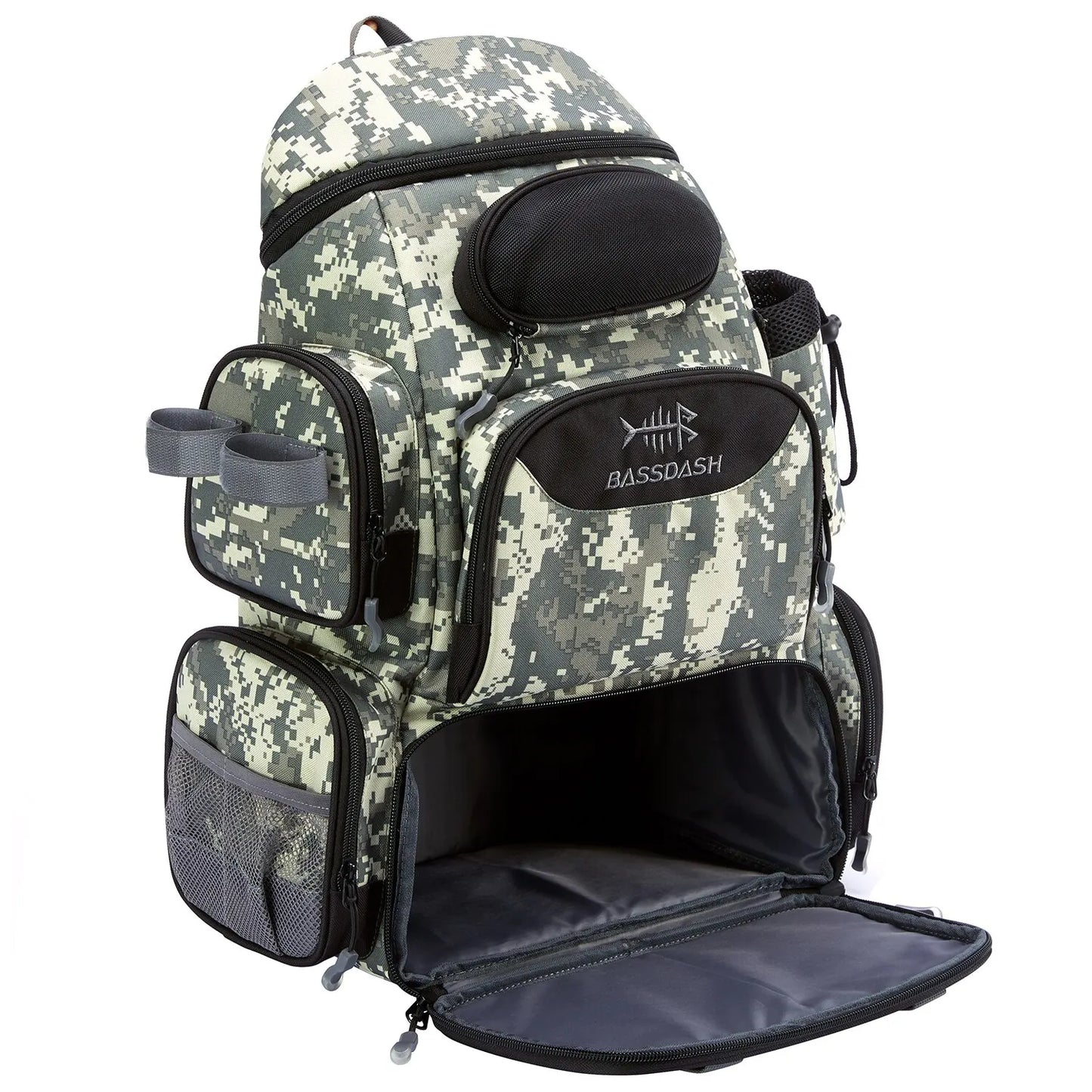 Mochila de pesca táctica multifuncional BASSDASH, mochila ligera para almacenamiento y movilidad