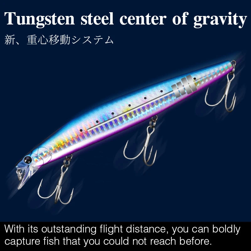 Señuelo de pesca TSURINOYA Stinger 140S, pececillo hundido DW92 140mm 26g, lubina de agua salada
