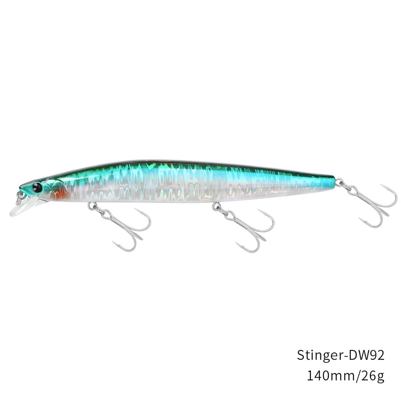 Señuelo de pesca TSURINOYA Stinger 140S, pececillo hundido DW92 140mm 26g, lubina de agua salada