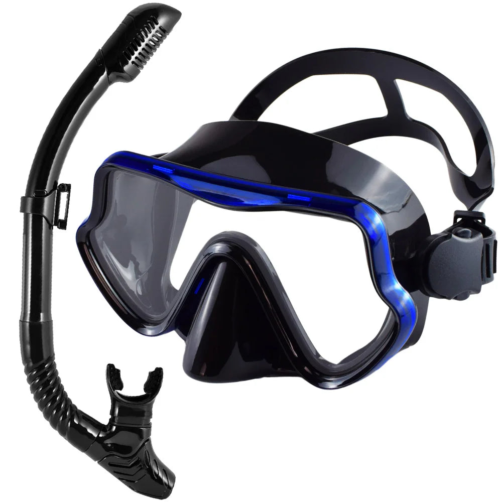 Kit de snorkel para adultos JoyMaySun – Máscara de vidrio templado y tubo de 43 cm