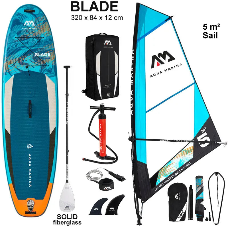 2022 windsurf 320*84*15CM tabla AQUA MARINA BLADE tabla de sup inflable vela velero stand up paddle surf tabla de surf windsail