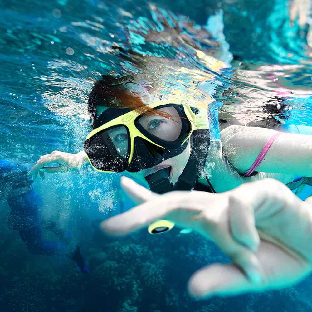 Máscara de buceo profesional COPOZZ – Antiempañante, vidrio templado y snorkel