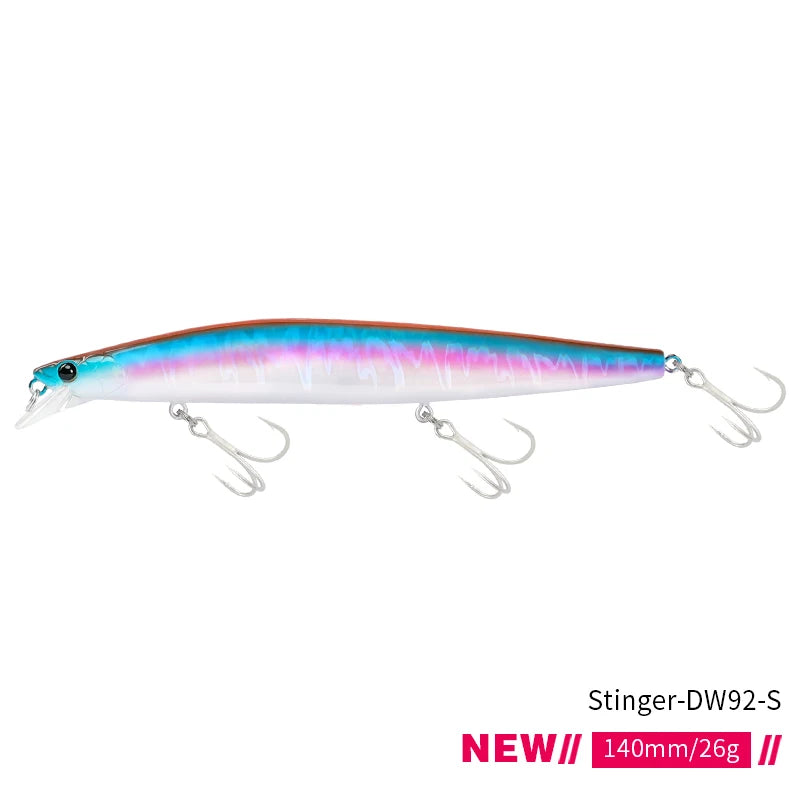 Señuelo de pesca TSURINOYA Stinger 140S, pececillo hundido DW92 140mm 26g, lubina de agua salada