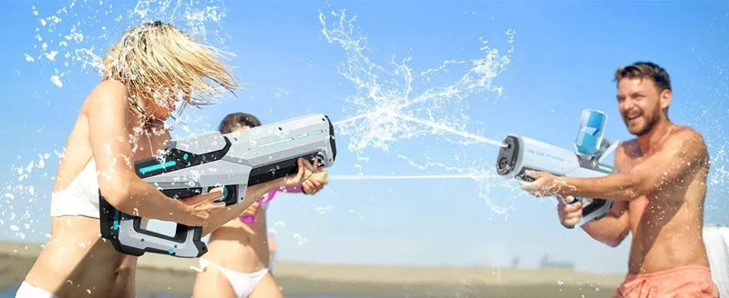 Pistolas de agua eléctricas para adultos y niños, potentes chorros automáticos con succión de agua, juguete de playa al aire libre para verano, regalo para niños