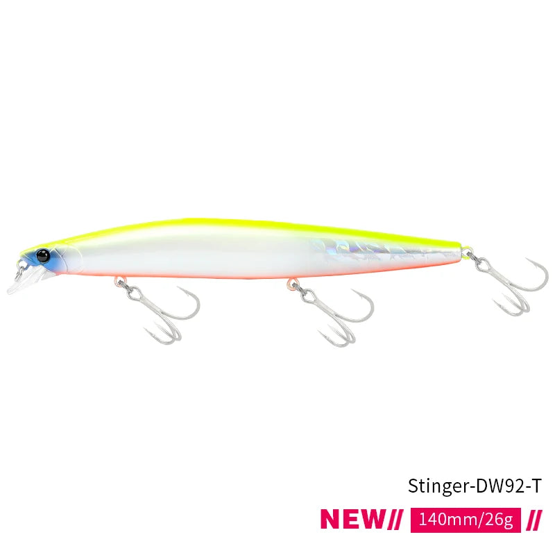Señuelo de pesca TSURINOYA Stinger 140S, pececillo hundido DW92 140mm 26g, lubina de agua salada