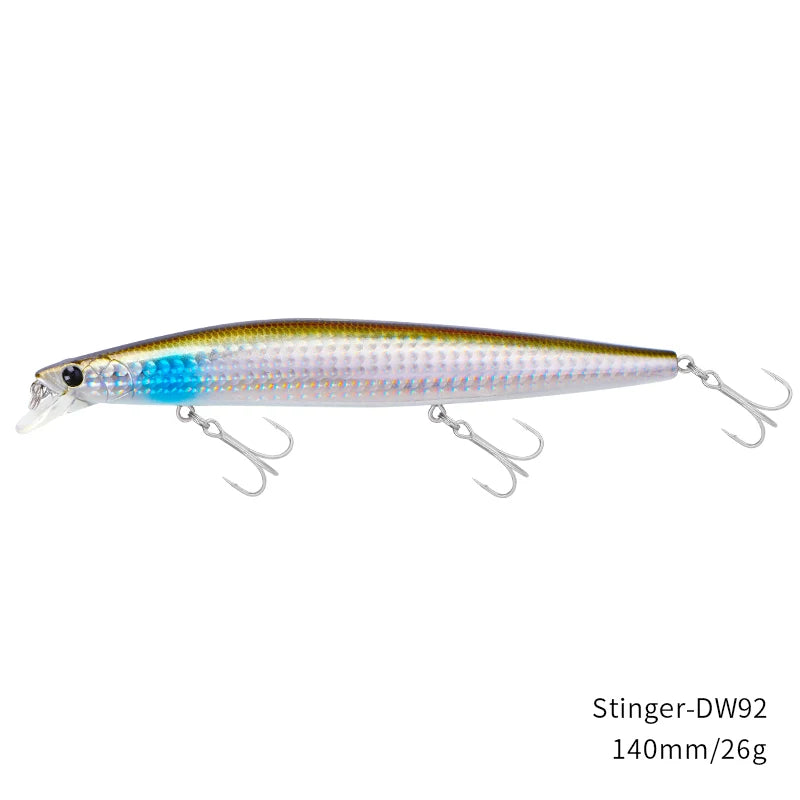 Señuelo de pesca TSURINOYA Stinger 140S, pececillo hundido DW92 140mm 26g, lubina de agua salada