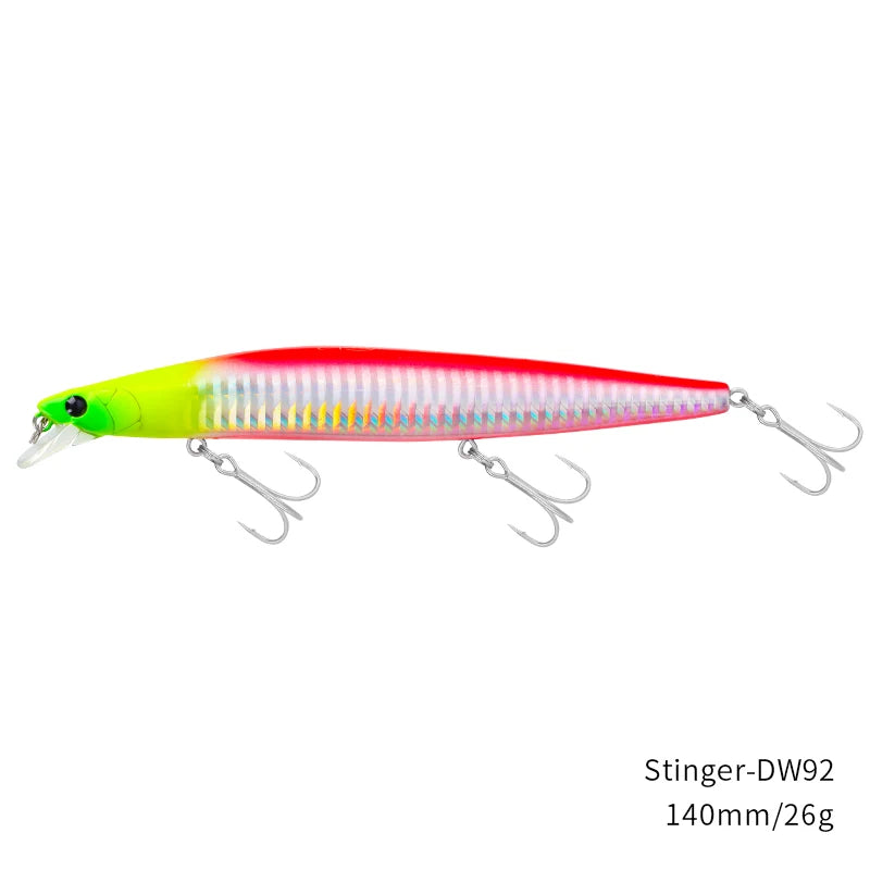 Señuelo de pesca TSURINOYA Stinger 140S, pececillo hundido DW92 140mm 26g, lubina de agua salada