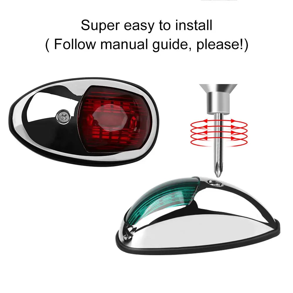 Luz de navegación para yates Luz LED impermeable con sonido marino Luz de navegación Luz marina roja y verde 12V 24V 2 uds