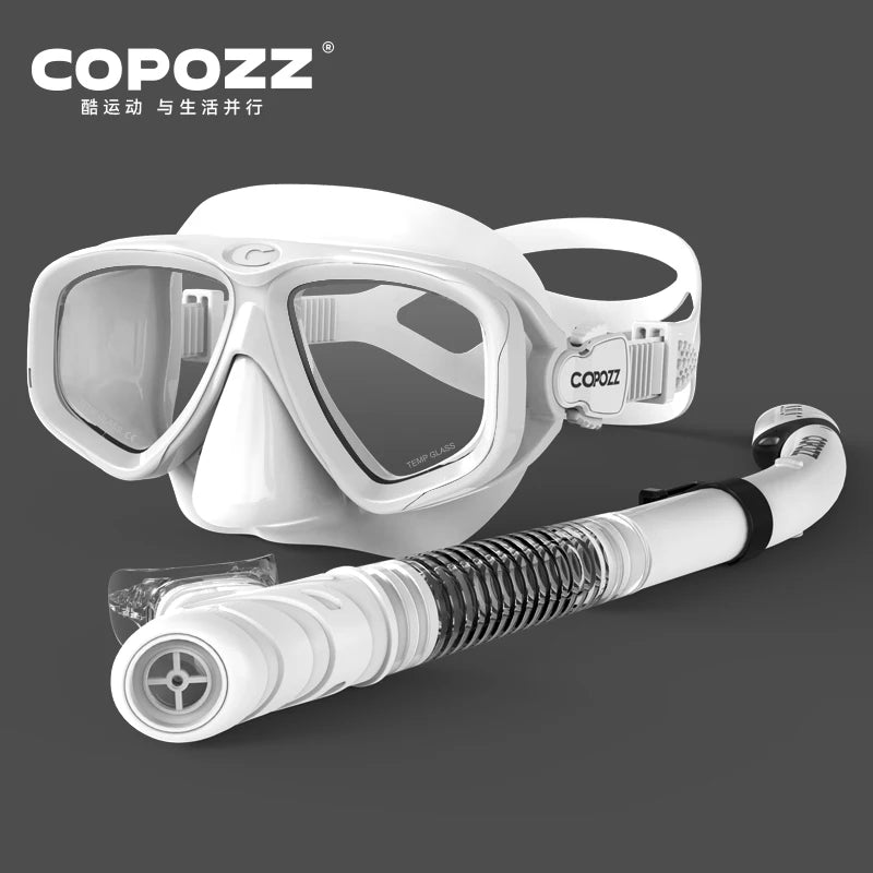 Máscara de buceo profesional COPOZZ – Antiempañante, vidrio templado y snorkel