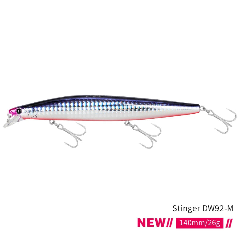 Señuelo de pesca TSURINOYA Stinger 140S, pececillo hundido DW92 140mm 26g, lubina de agua salada