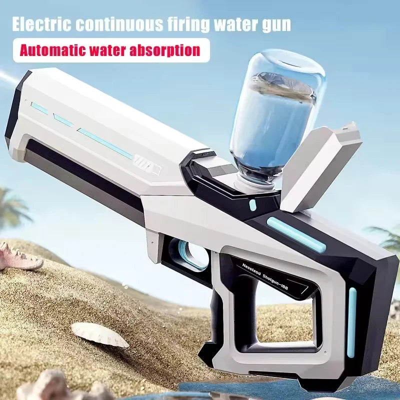Pistolas de agua eléctricas para adultos y niños, potentes chorros automáticos con succión de agua, juguete de playa al aire libre para verano, regalo para niños