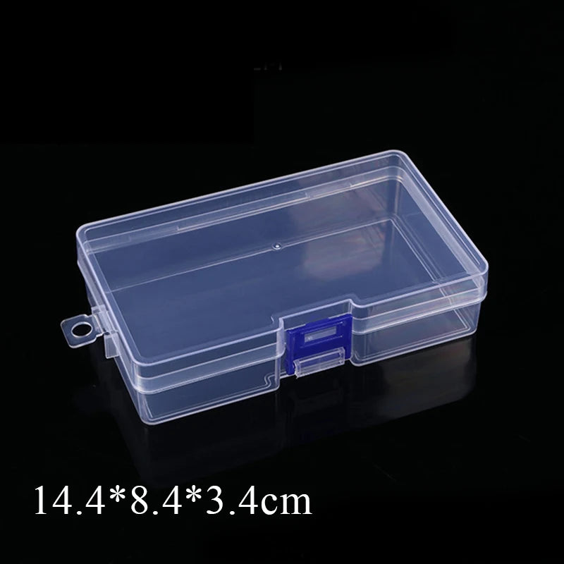 Caja translúcida Rectangular, caja de almacenamiento fuerte y duradera, cajas de plástico de embalaje, estuche de almacenamiento multifuncional impermeable a prueba de polvo