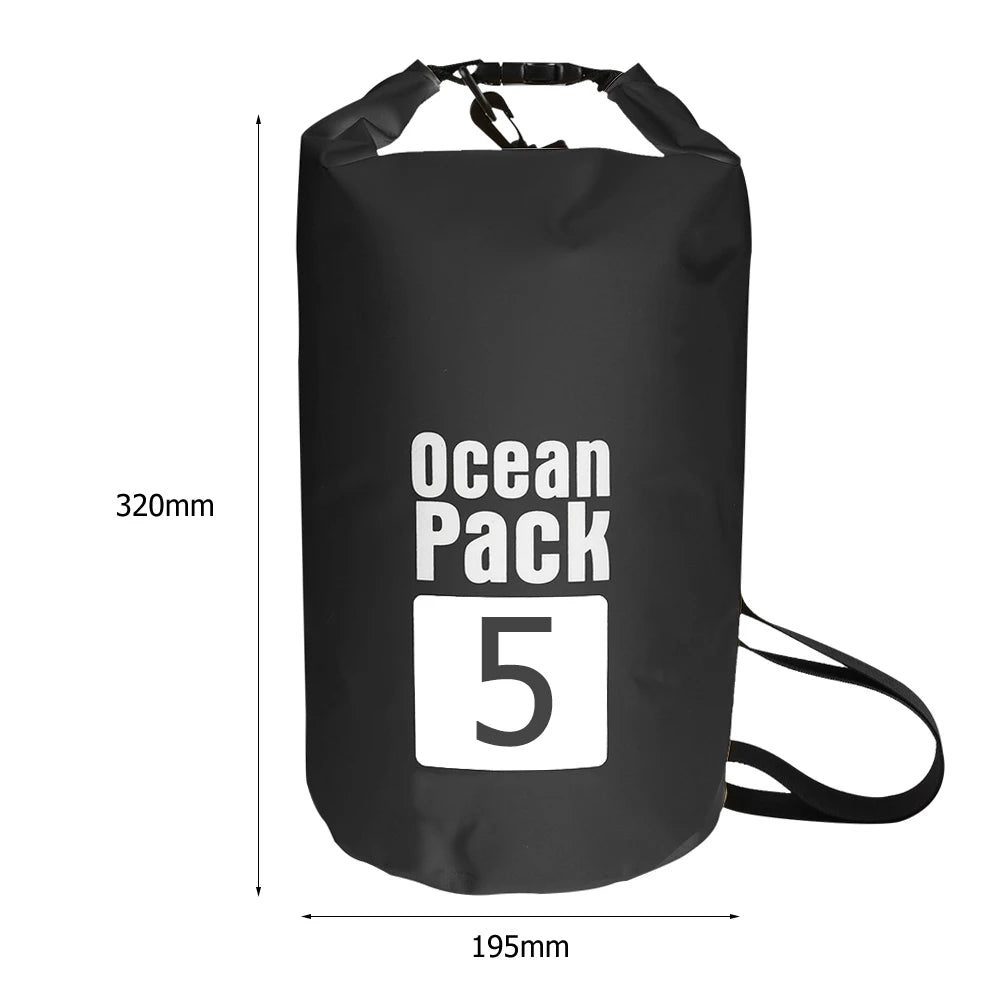 Bolsa seca impermeable 2L–15L para playa, kayak, trekking y natación