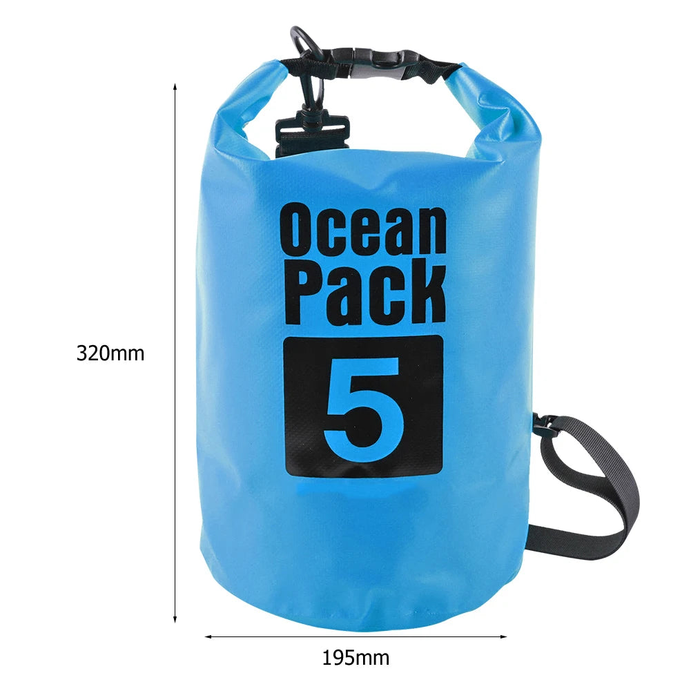 Bolsa seca impermeable 2L–15L para playa, kayak, trekking y natación