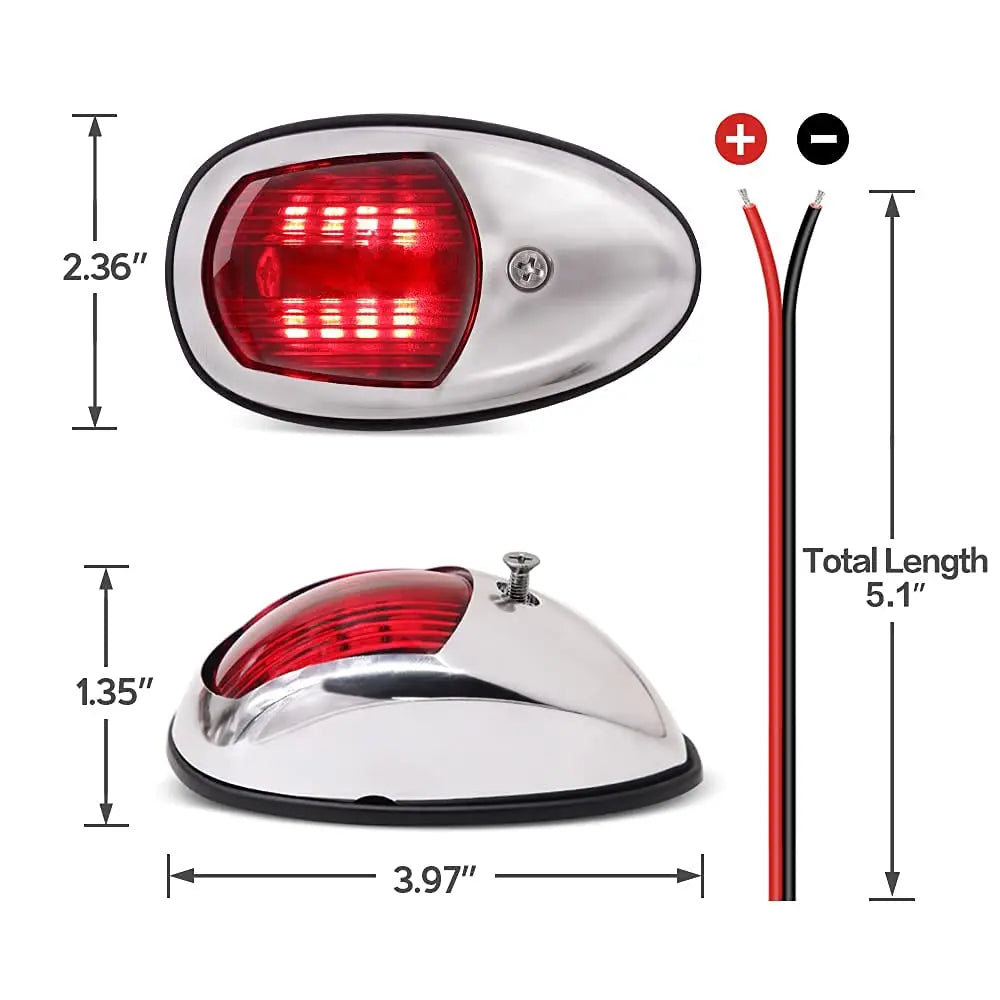 Luz de navegación para yates Luz LED impermeable con sonido marino Luz de navegación Luz marina roja y verde 12V 24V 2 uds