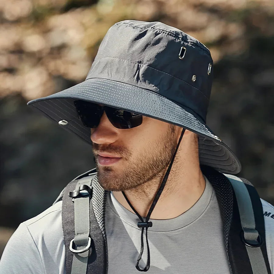Sombrero impermeable con protección UV para pesca y aventura al aire libre
