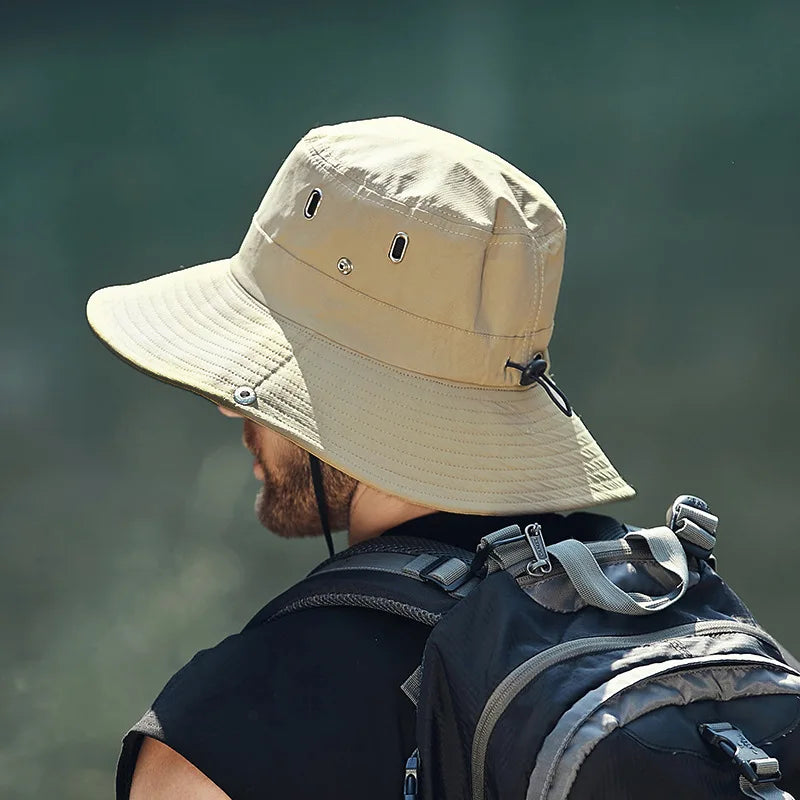 Sombrero impermeable con protección UV para pesca y aventura al aire libre