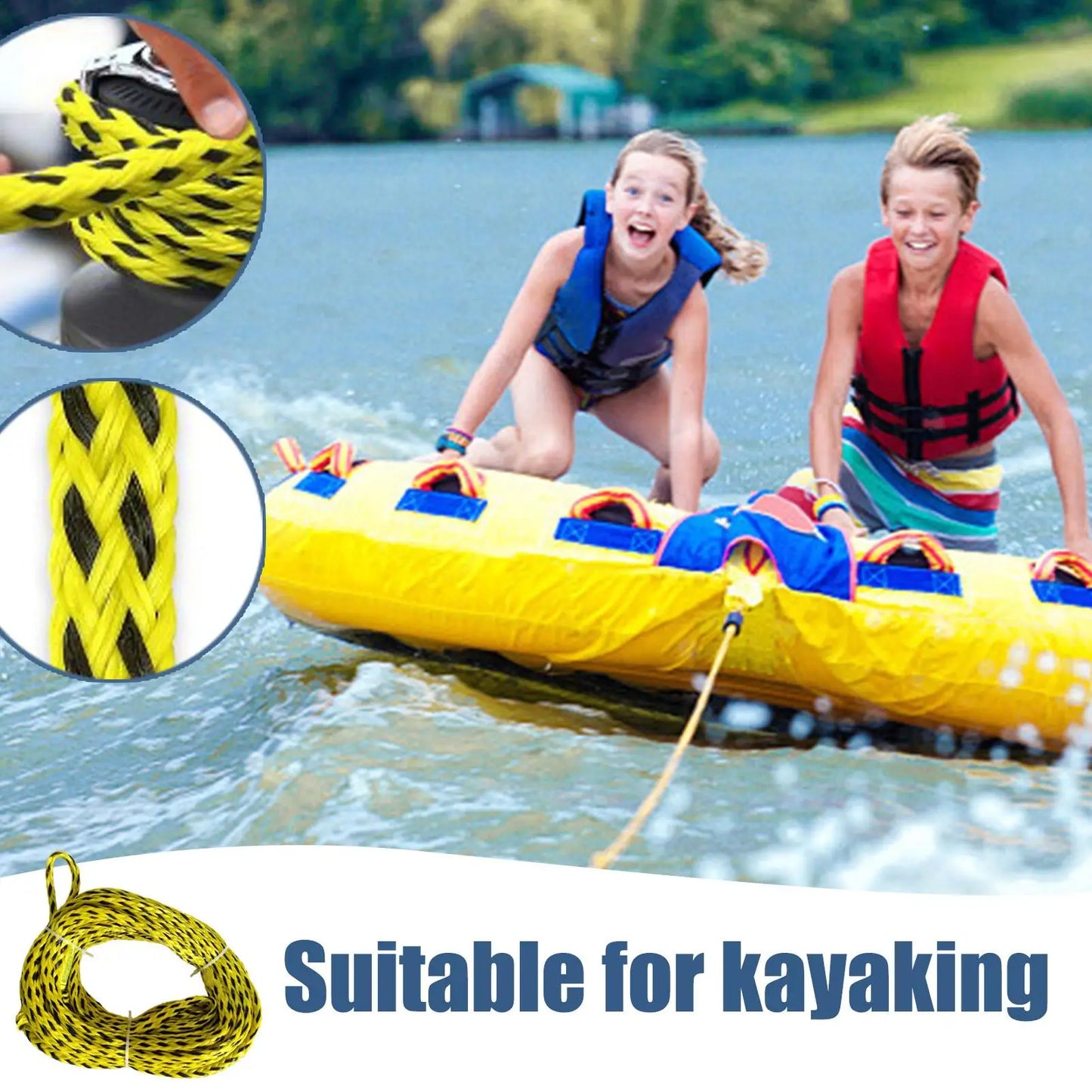 Cuerda flotante segura profesional, equipo de remolque inflable para canotaje, esquí, Wakeboarding, rodillera, accesorios para deportes acuáticos
