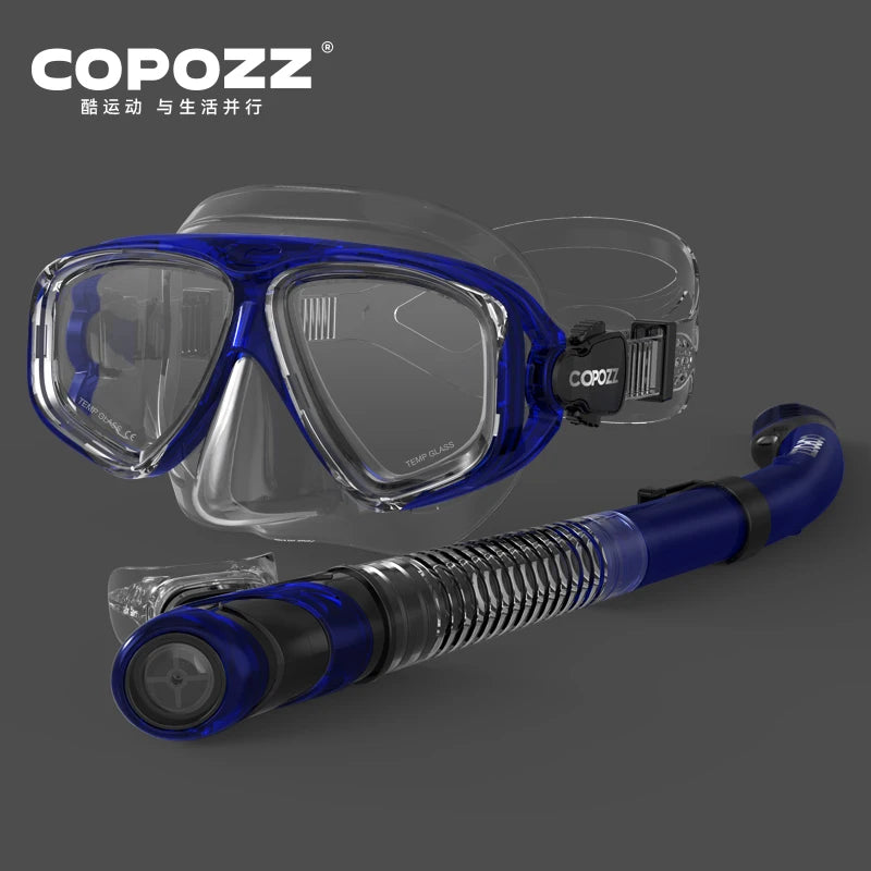 Máscara de buceo profesional COPOZZ – Antiempañante, vidrio templado y snorkel