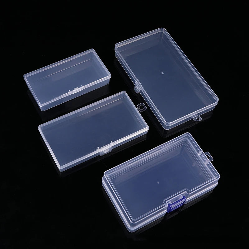 Caja translúcida Rectangular, caja de almacenamiento fuerte y duradera, cajas de plástico de embalaje, estuche de almacenamiento multifuncional impermeable a prueba de polvo