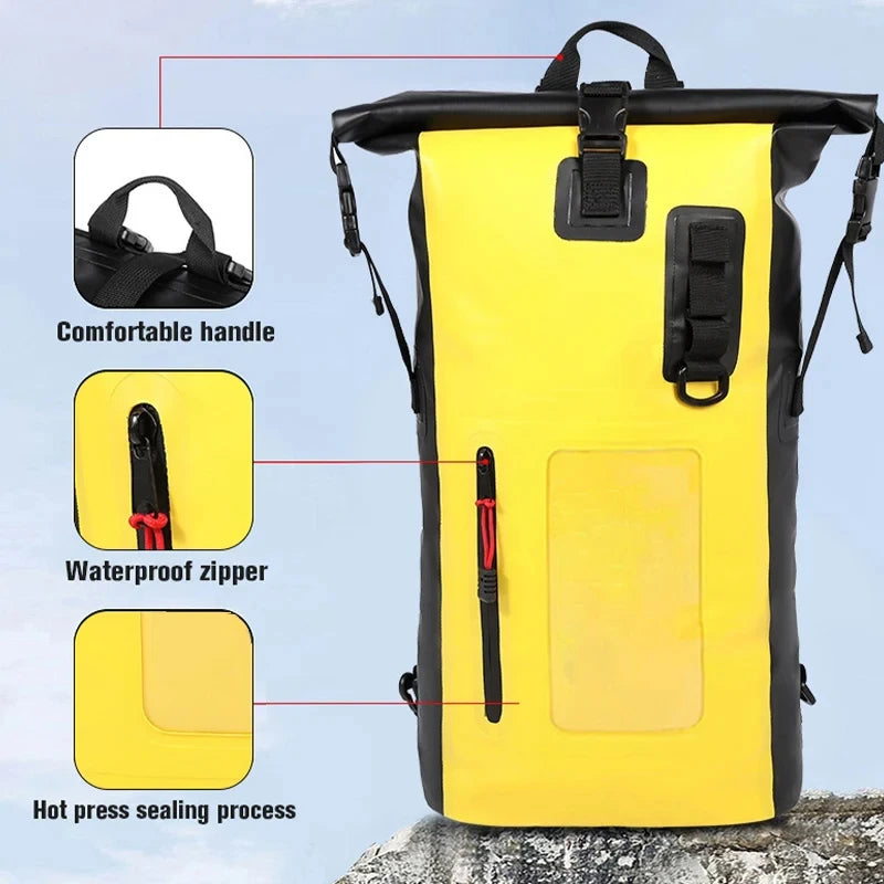 Mochila seca impermeable 25L/30L Scione – Trekking, rafting y natación