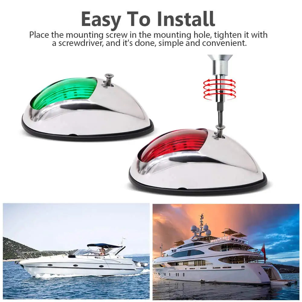 Luz de navegación para yates Luz LED impermeable con sonido marino Luz de navegación Luz marina roja y verde 12V 24V 2 uds