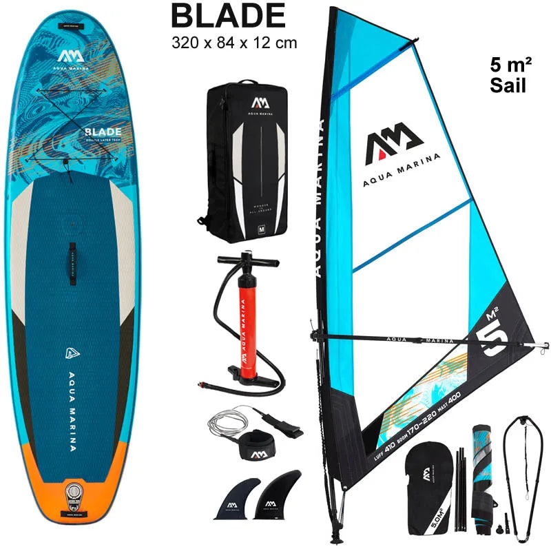 2022 windsurf 320*84*15CM tabla AQUA MARINA BLADE tabla de sup inflable vela velero stand up paddle surf tabla de surf windsail