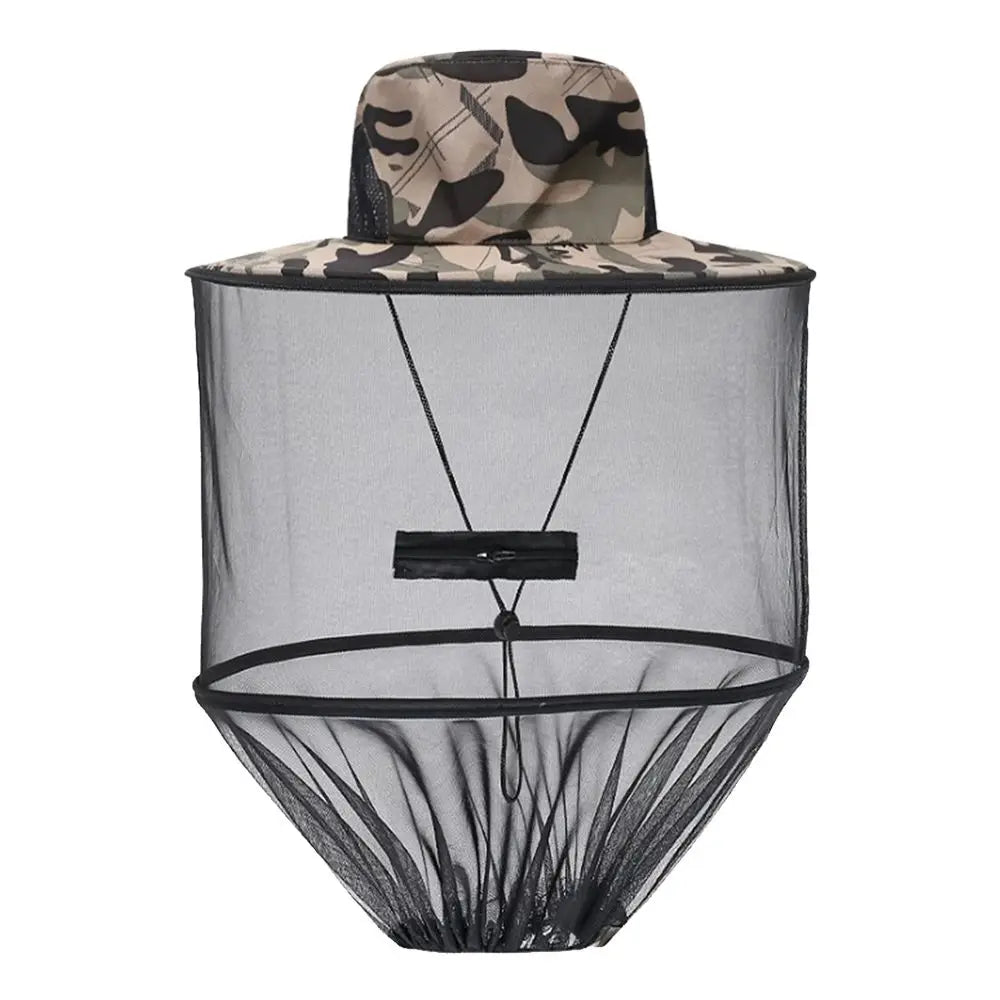 Sombrero repelente de insectos con protección solar y red invisible