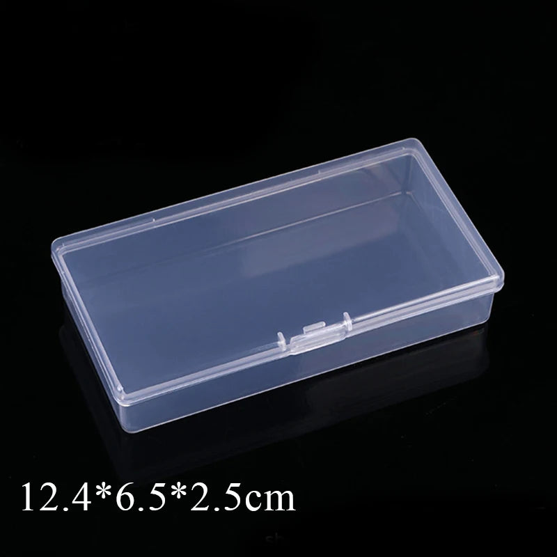 Caja translúcida Rectangular, caja de almacenamiento fuerte y duradera, cajas de plástico de embalaje, estuche de almacenamiento multifuncional impermeable a prueba de polvo