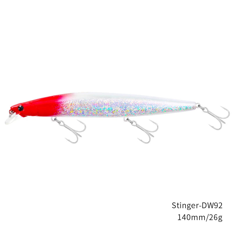 Señuelo de pesca TSURINOYA Stinger 140S, pececillo hundido DW92 140mm 26g, lubina de agua salada