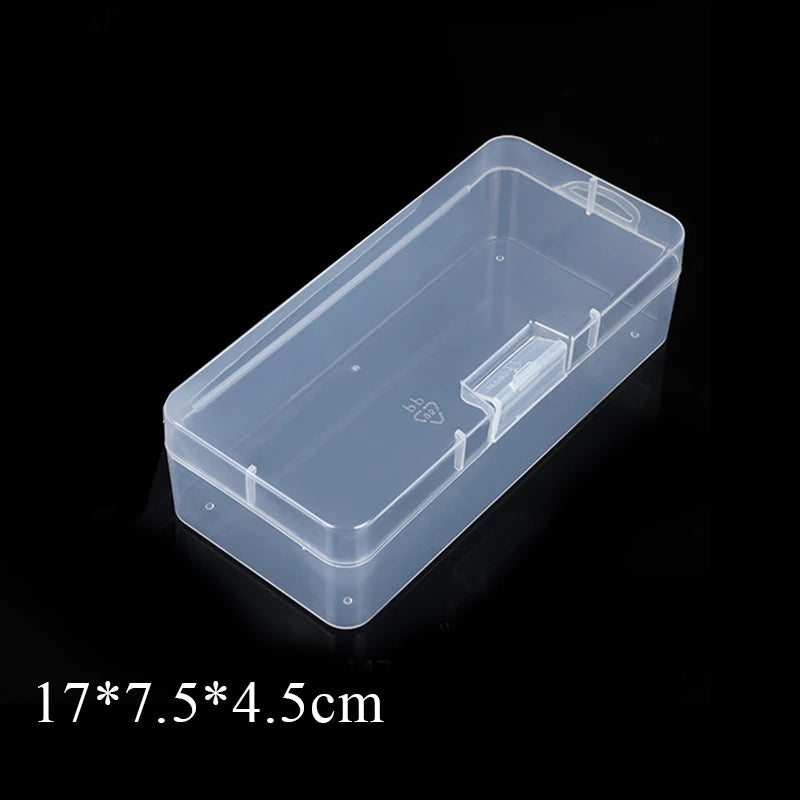 Caja translúcida Rectangular, caja de almacenamiento fuerte y duradera, cajas de plástico de embalaje, estuche de almacenamiento multifuncional impermeable a prueba de polvo