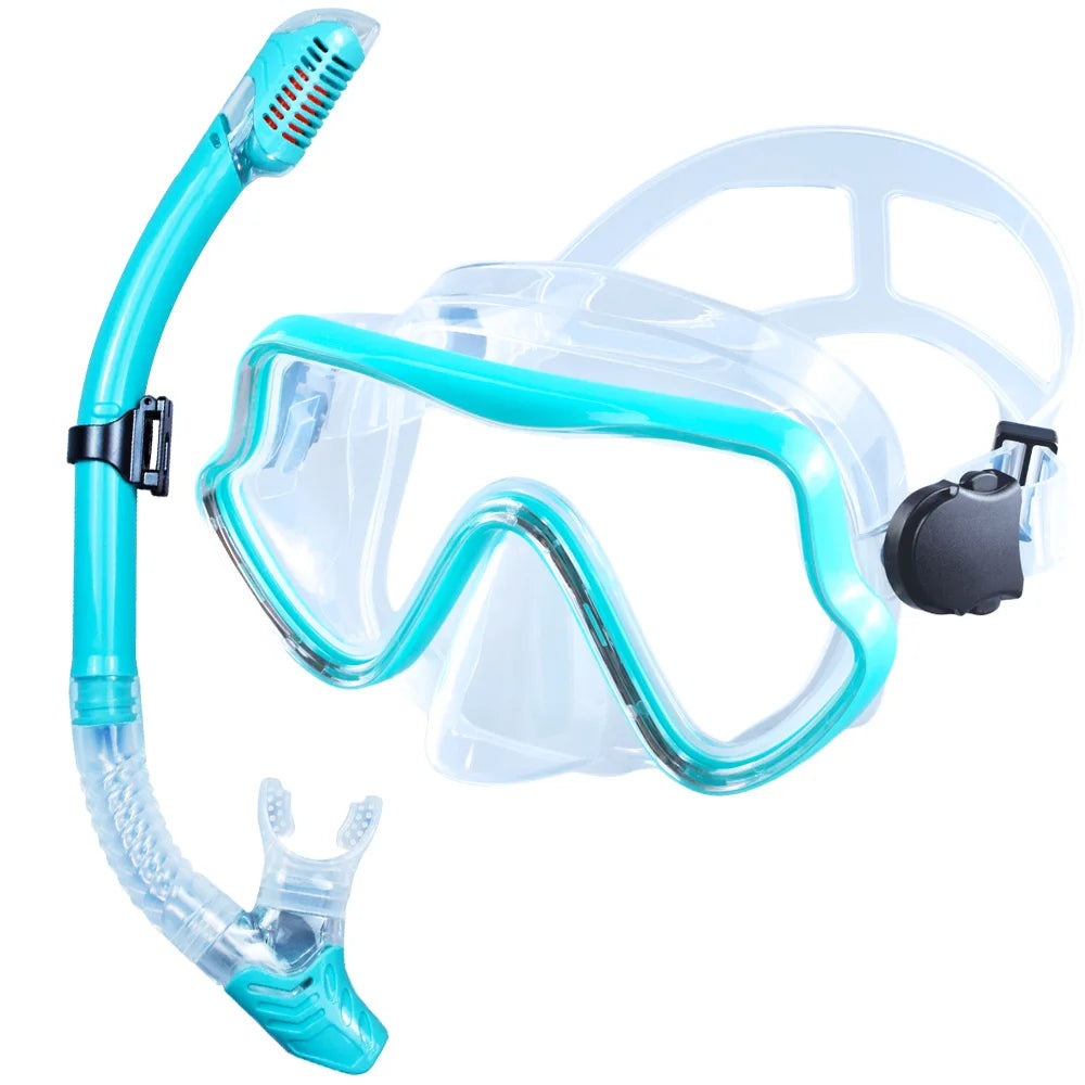 Kit de snorkel para adultos JoyMaySun – Máscara de vidrio templado y tubo de 43 cm