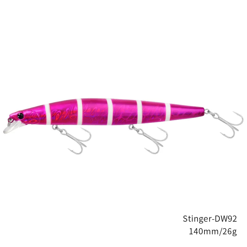 Señuelo de pesca TSURINOYA Stinger 140S, pececillo hundido DW92 140mm 26g, lubina de agua salada