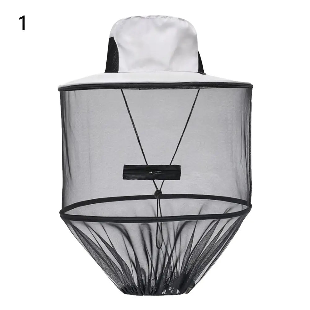 Sombrero repelente de insectos con protección solar y red invisible
