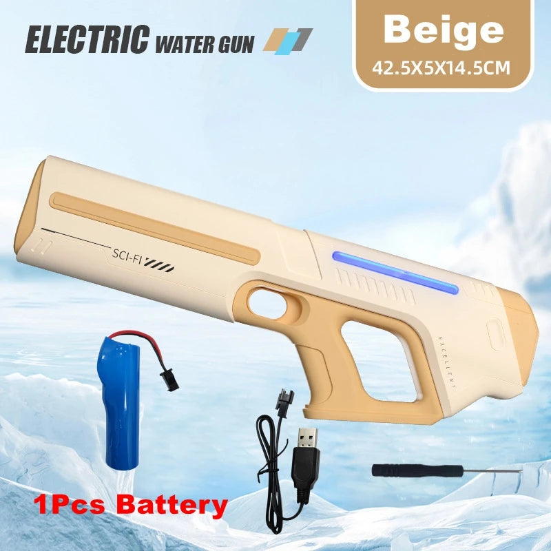 Pistolas de agua eléctricas para adultos y niños, potentes chorros automáticos con succión de agua, juguete de playa al aire libre para verano, regalo para niños