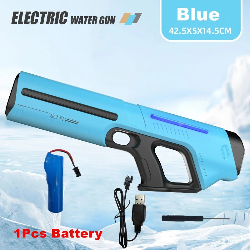 Pistolas de agua eléctricas para adultos y niños, potentes chorros automáticos con succión de agua, juguete de playa al aire libre para verano, regalo para niños