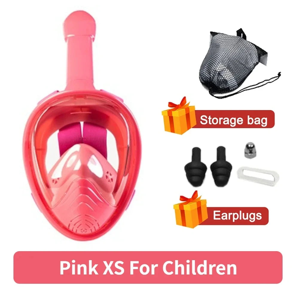 Máscara de buceo profesional para esnórquel, máscara de snorkel de cara completa subacuática, gafas antiniebla para niños y adultos, equipo de natación
