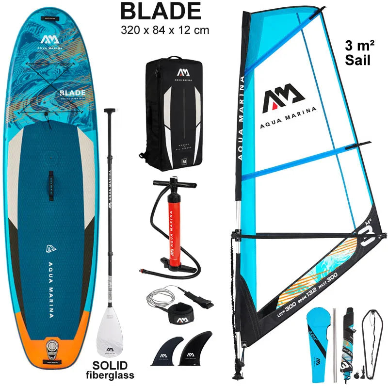 2022 windsurf 320*84*15CM tabla AQUA MARINA BLADE tabla de sup inflable vela velero stand up paddle surf tabla de surf windsail
