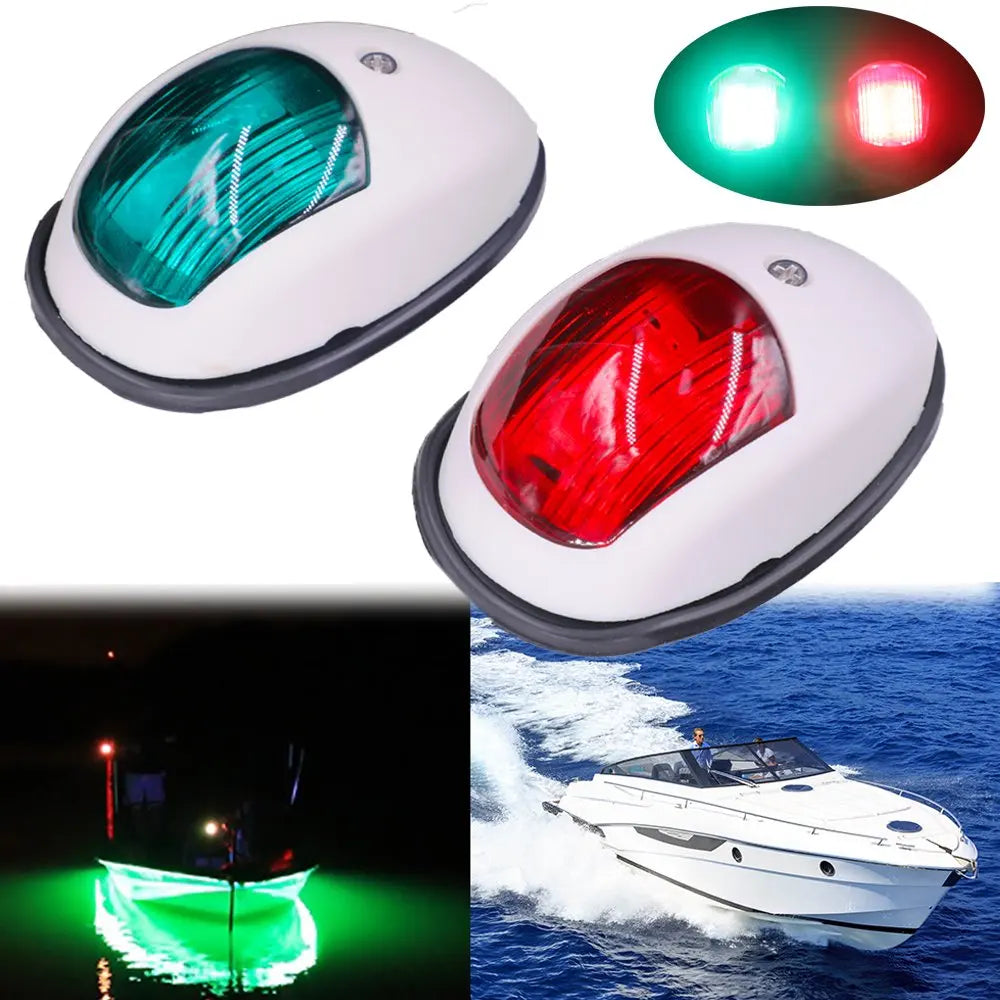 Luz de navegación para yates Luz LED impermeable con sonido marino Luz de navegación Luz marina roja y verde 12V 24V 2 uds