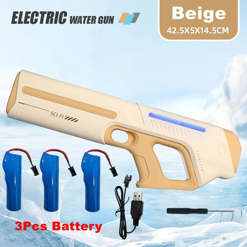 Pistolas de agua eléctricas para adultos y niños, potentes chorros automáticos con succión de agua, juguete de playa al aire libre para verano, regalo para niños