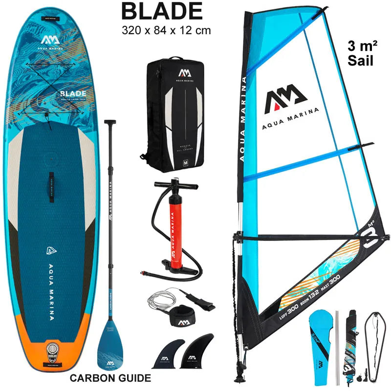 2022 windsurf 320*84*15CM tabla AQUA MARINA BLADE tabla de sup inflable vela velero stand up paddle surf tabla de surf windsail